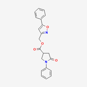 (5-phenyl-1,2-oxazol-3-yl)methyl 5-oxo-1-phenylpyrrolidine-3-carboxylate - 946346-74-3