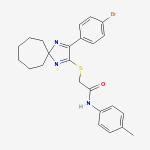 2-{[3-(4-bromophenyl)-1,4-diazaspiro[4.6]undeca-1,3-dien-2-yl]sulfanyl}-N-(4-methylphenyl)acetamide - 899931-67-0