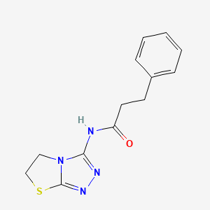 3-phenyl-N-{5H,6H-[1,2,4]triazolo[3,4-b][1,3]thiazol-3-yl}propanamide - 933218-96-3
