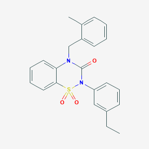 2-(3-ethylphenyl)-4-[(2-methylphenyl)methyl]-3,4-dihydro-2H-1lambda6,2,4-benzothiadiazine-1,1,3-trione - 951568-49-3