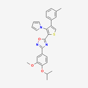 3-[3-methoxy-4-(propan-2-yloxy)phenyl]-5-[4-(3-methylphenyl)-3-(1H-pyrrol-1-yl)thiophen-2-yl]-1,2,4-oxadiazole - 950265-90-4