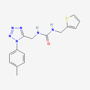3-{[1-(4-methylphenyl)-1H-1,2,3,4-tetrazol-5-yl]methyl}-1-[(thiophen-2-yl)methyl]urea - 921150-63-2