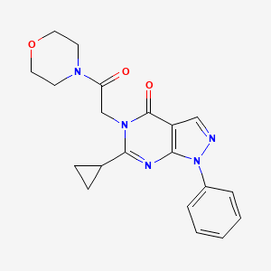 6-cyclopropyl-5-[2-(morpholin-4-yl)-2-oxoethyl]-1-phenyl-1H,4H,5H-pyrazolo[3,4-d]pyrimidin-4-one - 946234-62-4