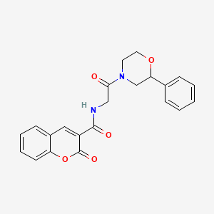 2-oxo-N-[2-oxo-2-(2-phenylmorpholin-4-yl)ethyl]-2H-chromene-3-carboxamide - 954010-70-9
