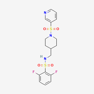 2,6-difluoro-N-{[1-(pyridine-3-sulfonyl)piperidin-4-yl]methyl}benzene-1-sulfonamide - 1428365-03-0