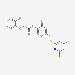 6-{[(4,6-dimethylpyrimidin-2-yl)sulfanyl]methyl}-4-oxo-4H-pyran-3-yl 2-(2-fluorophenoxy)acetate - 877637-25-7