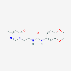 1-(2,3-dihydro-1,4-benzodioxin-6-yl)-3-[2-(4-methyl-6-oxo-1,6-dihydropyrimidin-1-yl)ethyl]urea - 1421526-10-4
