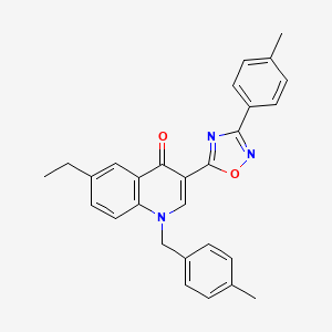 6-ethyl-3-[3-(4-methylphenyl)-1,2,4-oxadiazol-5-yl]-1-[(4-methylphenyl)methyl]-1,4-dihydroquinolin-4-one - 931723-90-9