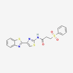 3-(benzenesulfonyl)-N-[4-(1,3-benzothiazol-2-yl)-1,3-thiazol-2-yl]propanamide - 868676-46-4