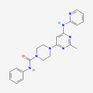 4-{2-methyl-6-[(pyridin-2-yl)amino]pyrimidin-4-yl}-N-phenylpiperazine-1-carboxamide - 1421449-65-1