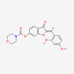 (Z)-2-(2,4-dimethoxybenzylidene)-3-oxo-2,3-dihydrobenzofuran-6-yl morpholine-4-carboxylate - 847379-23-1