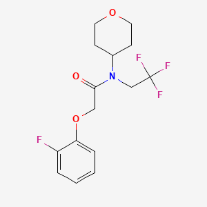 2-(2-fluorophenoxy)-N-(oxan-4-yl)-N-(2,2,2-trifluoroethyl)acetamide - 1396581-79-5