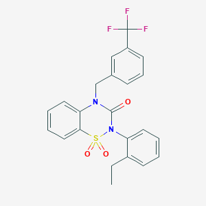 2-(2-ethylphenyl)-4-{[3-(trifluoromethyl)phenyl]methyl}-3,4-dihydro-2H-1lambda6,2,4-benzothiadiazine-1,1,3-trione - 951541-27-8