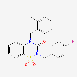 2-[(4-fluorophenyl)methyl]-4-[(2-methylphenyl)methyl]-3,4-dihydro-2H-1lambda6,2,4-benzothiadiazine-1,1,3-trione - 951553-57-4
