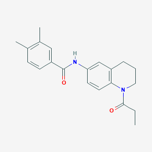 3,4-dimethyl-N-(1-propanoyl-1,2,3,4-tetrahydroquinolin-6-yl)benzamide - 954081-81-3