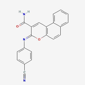 (3Z)-3-[(4-cyanophenyl)imino]-3H-benzo[f]chromene-2-carboxamide - 314035-47-7