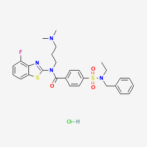 4-[benzyl(ethyl)sulfamoyl]-N-[3-(dimethylamino)propyl]-N-(4-fluoro-1,3-benzothiazol-2-yl)benzamide hydrochloride - 1135139-65-9