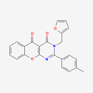 3-[(furan-2-yl)methyl]-2-(4-methylphenyl)-3H,4H,5H-chromeno[2,3-d]pyrimidine-4,5-dione - 899390-82-0