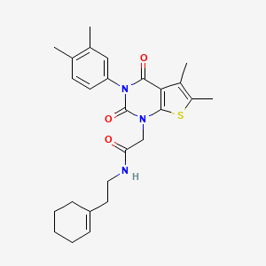 N-[2-(cyclohex-1-en-1-yl)ethyl]-2-[3-(3,4-dimethylphenyl)-5,6-dimethyl-2,4-dioxo-1H,2H,3H,4H-thieno[2,3-d]pyrimidin-1-yl]acetamide - 687581-84-6