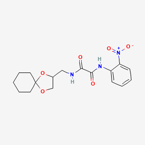 N-({1,4-dioxaspiro[4.5]decan-2-yl}methyl)-N'-(2-nitrophenyl)ethanediamide - 899730-81-5