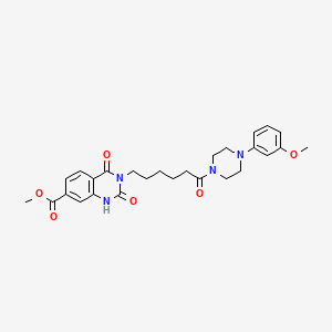 methyl 3-{6-[4-(3-methoxyphenyl)piperazin-1-yl]-6-oxohexyl}-2,4-dioxo-1,2,3,4-tetrahydroquinazoline-7-carboxylate - 896371-64-5