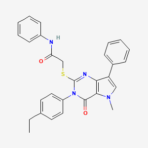 2-{[3-(4-ethylphenyl)-5-methyl-4-oxo-7-phenyl-3H,4H,5H-pyrrolo[3,2-d]pyrimidin-2-yl]sulfanyl}-N-phenylacetamide - 933195-10-9
