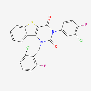 1-(2-chloro-6-fluorobenzyl)-3-(3-chloro-4-fluorophenyl)[1]benzothieno[3,2-d]pyrimidine-2,4(1H,3H)-dione - 892295-04-4