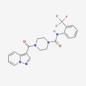 4-{pyrazolo[1,5-a]pyridine-3-carbonyl}-N-[2-(trifluoromethyl)phenyl]piperazine-1-carboxamide - 1396565-61-9