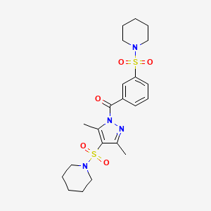 1-({3,5-dimethyl-1-[3-(piperidine-1-sulfonyl)benzoyl]-1H-pyrazol-4-yl}sulfonyl)piperidine - 1015896-15-7