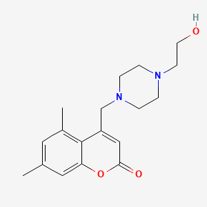 4-{[4-(2-hydroxyethyl)piperazin-1-yl]methyl}-5,7-dimethyl-2H-chromen-2-one - 899384-00-0
