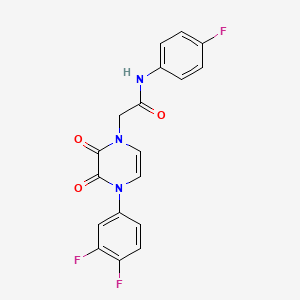 2-[4-(3,4-difluorophenyl)-2,3-dioxo-1,2,3,4-tetrahydropyrazin-1-yl]-N-(4-fluorophenyl)acetamide - 891869-38-8