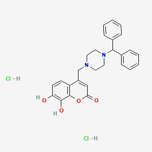 4-((4-benzhydrylpiperazin-1-yl)methyl)-7,8-dihydroxy-2H-chromen-2-one dihydrochloride - 1177916-16-3