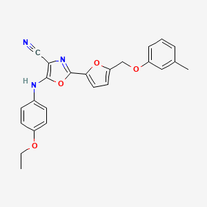 5-[(4-ethoxyphenyl)amino]-2-{5-[(3-methylphenoxy)methyl]furan-2-yl}-1,3-oxazole-4-carbonitrile - 931968-46-6