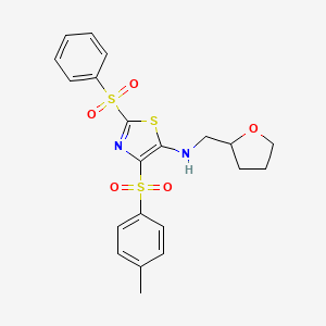 2-(benzenesulfonyl)-4-(4-methylbenzenesulfonyl)-N-[(oxolan-2-yl)methyl]-1,3-thiazol-5-amine - 950375-65-2