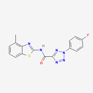 2-(4-fluorophenyl)-N-(4-methyl-1,3-benzothiazol-2-yl)-2H-1,2,3,4-tetrazole-5-carboxamide - 1396784-64-7