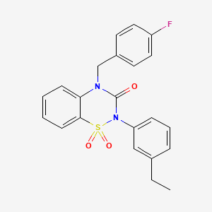 2-(3-ethylphenyl)-4-[(4-fluorophenyl)methyl]-3,4-dihydro-2H-1lambda6,2,4-benzothiadiazine-1,1,3-trione - 946322-37-8