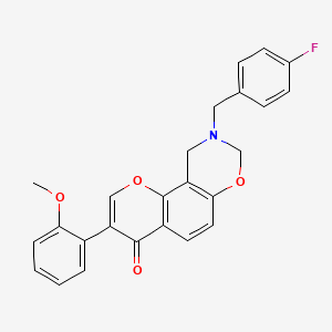 9-[(4-fluorophenyl)methyl]-3-(2-methoxyphenyl)-4H,8H,9H,10H-chromeno[8,7-e][1,3]oxazin-4-one - 946384-15-2