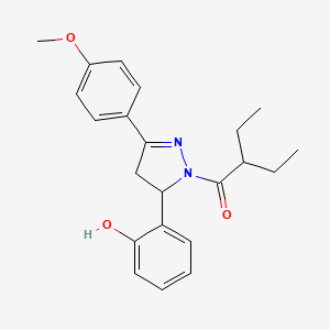 2-ethyl-1-[5-(2-hydroxyphenyl)-3-(4-methoxyphenyl)-4,5-dihydro-1H-pyrazol-1-yl]butan-1-one - 1007794-21-9