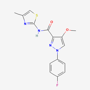 1-(4-fluorophenyl)-4-methoxy-N-(4-methyl-1,3-thiazol-2-yl)-1H-pyrazole-3-carboxamide - 1019096-46-8