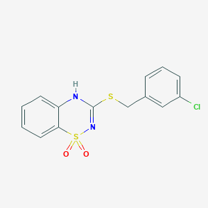 3-{[(3-chlorophenyl)methyl]sulfanyl}-4H-1lambda6,2,4-benzothiadiazine-1,1-dione - 896686-42-3
