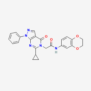2-{6-cyclopropyl-4-oxo-1-phenyl-1H,4H,5H-pyrazolo[3,4-d]pyrimidin-5-yl}-N-(2,3-dihydro-1,4-benzodioxin-6-yl)acetamide - 946234-70-4