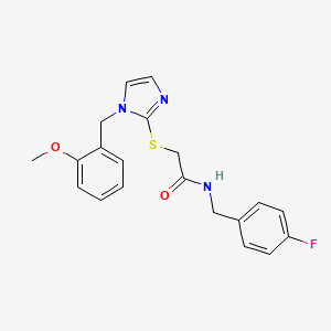 N-[(4-fluorophenyl)methyl]-2-({1-[(2-methoxyphenyl)methyl]-1H-imidazol-2-yl}sulfanyl)acetamide - 946203-14-1