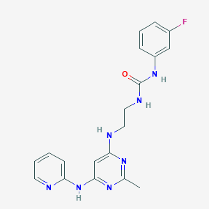 1-(3-fluorophenyl)-3-[2-({2-methyl-6-[(pyridin-2-yl)amino]pyrimidin-4-yl}amino)ethyl]urea - 1421455-81-3