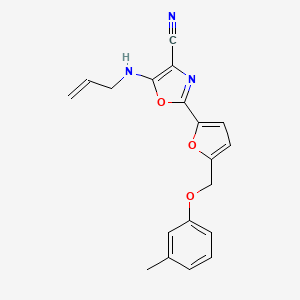2-{5-[(3-methylphenoxy)methyl]furan-2-yl}-5-[(prop-2-en-1-yl)amino]-1,3-oxazole-4-carbonitrile - 931704-75-5