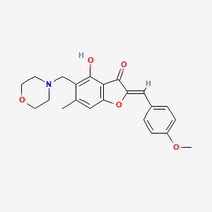 (2Z)-4-hydroxy-2-[(4-methoxyphenyl)methylidene]-6-methyl-5-[(morpholin-4-yl)methyl]-2,3-dihydro-1-benzofuran-3-one - 929389-33-3