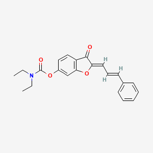 (Z)-3-oxo-2-((E)-3-phenylallylidene)-2,3-dihydrobenzofuran-6-yl diethylcarbamate - 622797-37-9