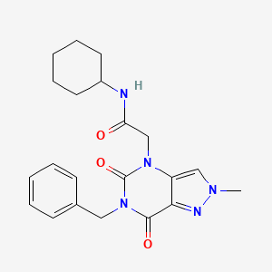 2-{6-benzyl-2-methyl-5,7-dioxo-2H,4H,5H,6H,7H-pyrazolo[4,3-d]pyrimidin-4-yl}-N-cyclohexylacetamide - 951594-60-8