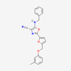5-(benzylamino)-2-{5-[(3-methylphenoxy)methyl]furan-2-yl}-1,3-oxazole-4-carbonitrile - 931317-91-8
