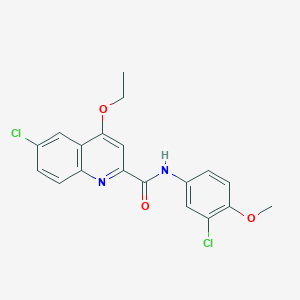 6-chloro-N-(3-chloro-4-methoxyphenyl)-4-ethoxyquinoline-2-carboxamide - 950266-59-8