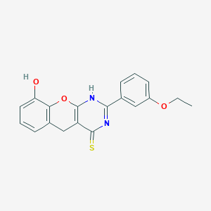 2-(3-ethoxyphenyl)-9-hydroxy-3H,4H,5H-chromeno[2,3-d]pyrimidine-4-thione - 912791-51-6